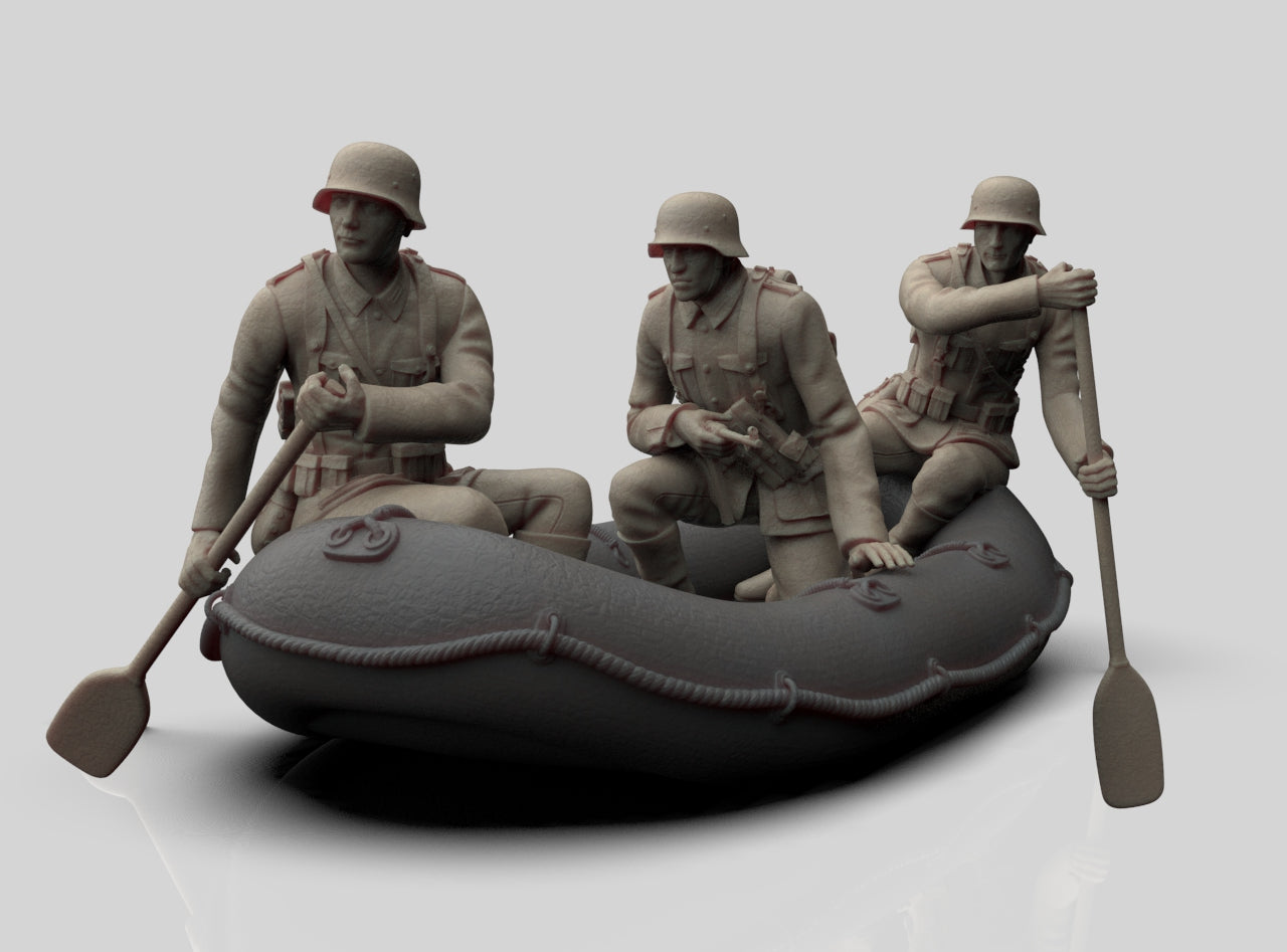 WW2 - SOLDADOS ALEMANES EN BARCA INFLABLE