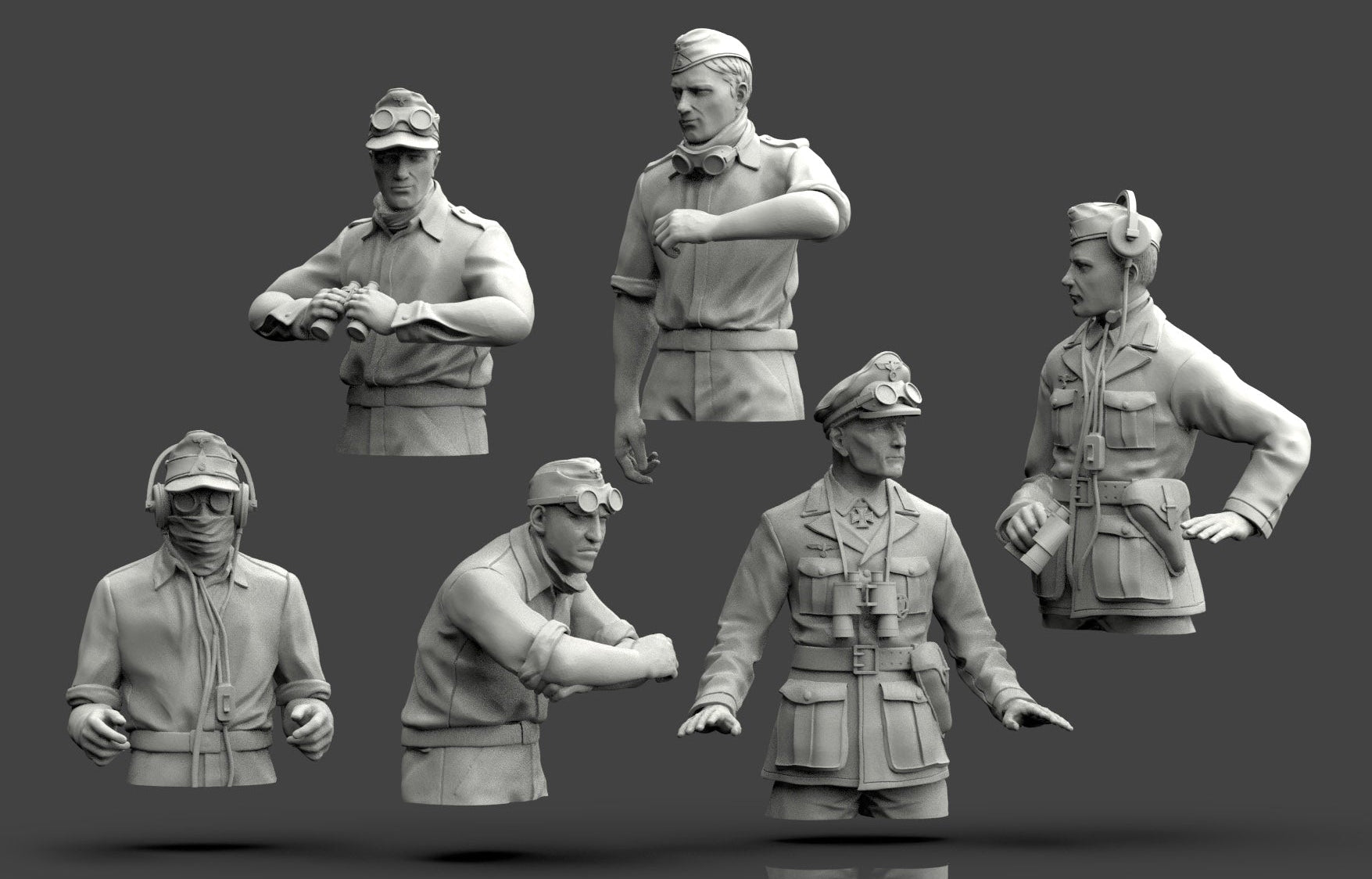 WWII - ROMMEL CON TANQUISTAS ALEMANES