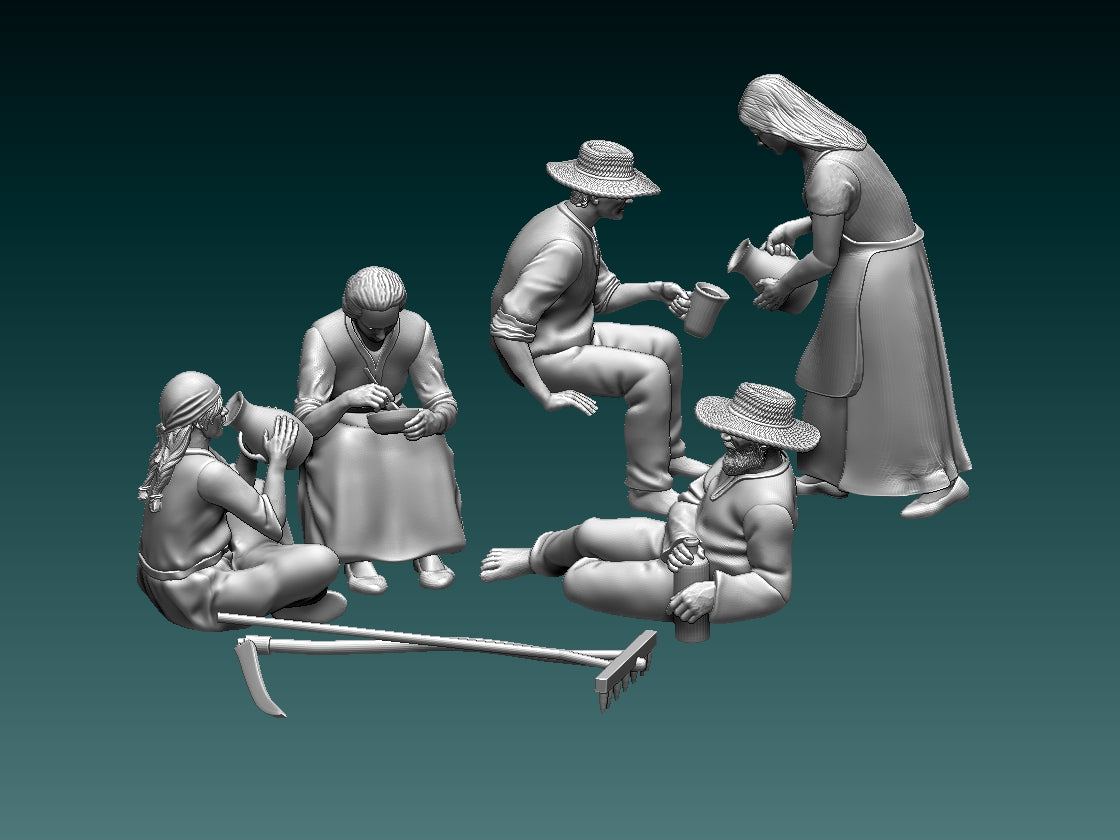 WW2 - TRABAJADORES DEL CAMPO DESCANSANDO