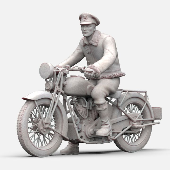 WW2 - PILOTO DE LA RAF EN MOTO