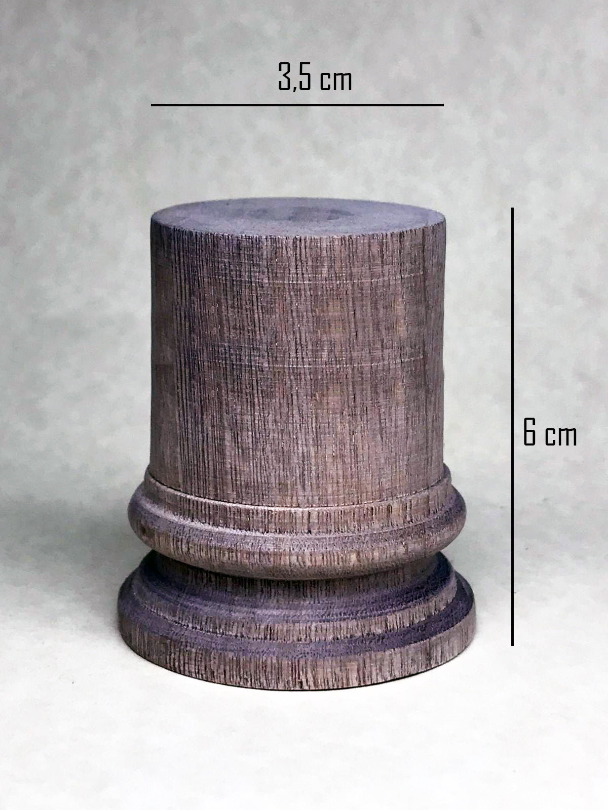 Peana torneada de madera 3,5 x 6 cm